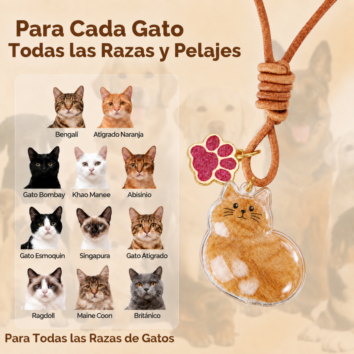Llavero para guardar pelo de gato